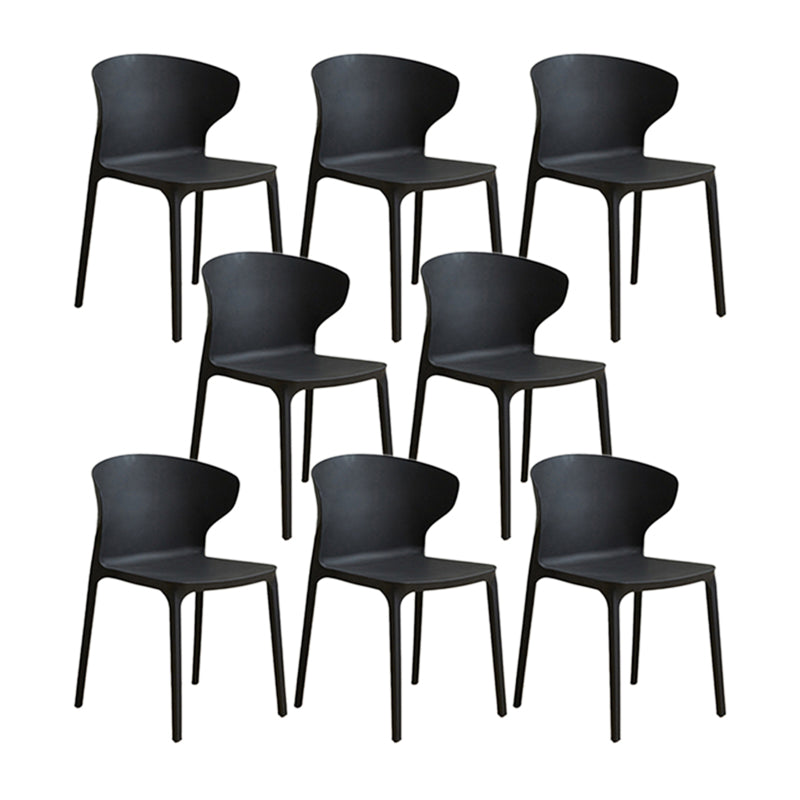 Modern Plastic Indoor-Outdoor Chair Stacking Armles Outdoors Dining Chairs