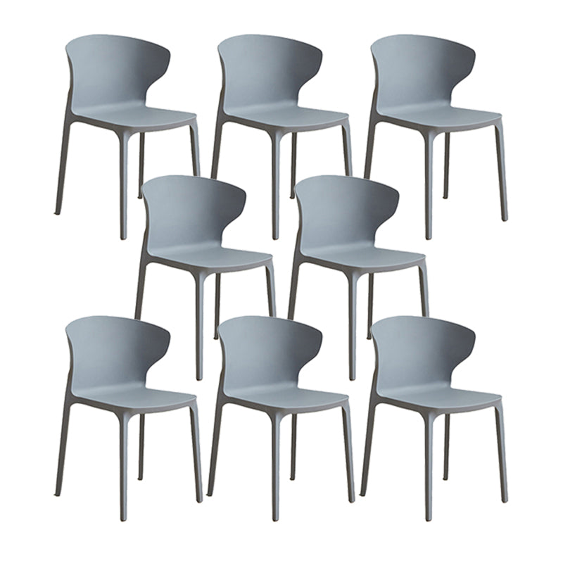 Modern Plastic Indoor-Outdoor Chair Stacking Armles Outdoors Dining Chairs