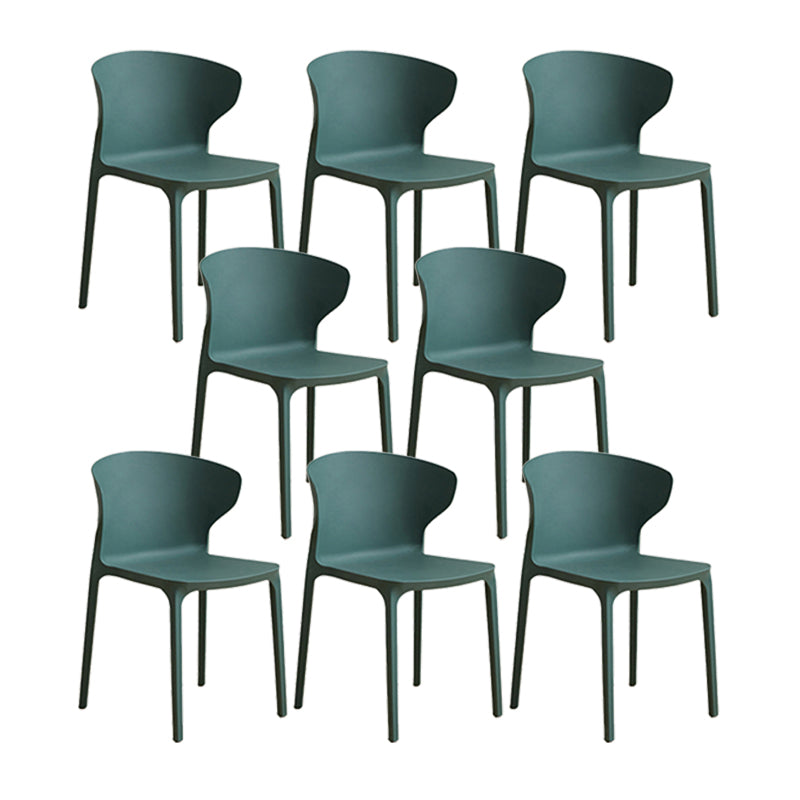 Modern Plastic Indoor-Outdoor Chair Stacking Armles Outdoors Dining Chairs