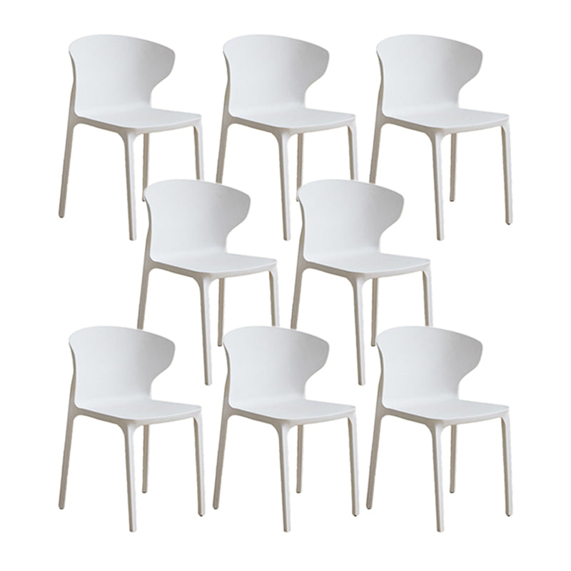 Modern Plastic Indoor-Outdoor Chair Stacking Armles Outdoors Dining Chairs