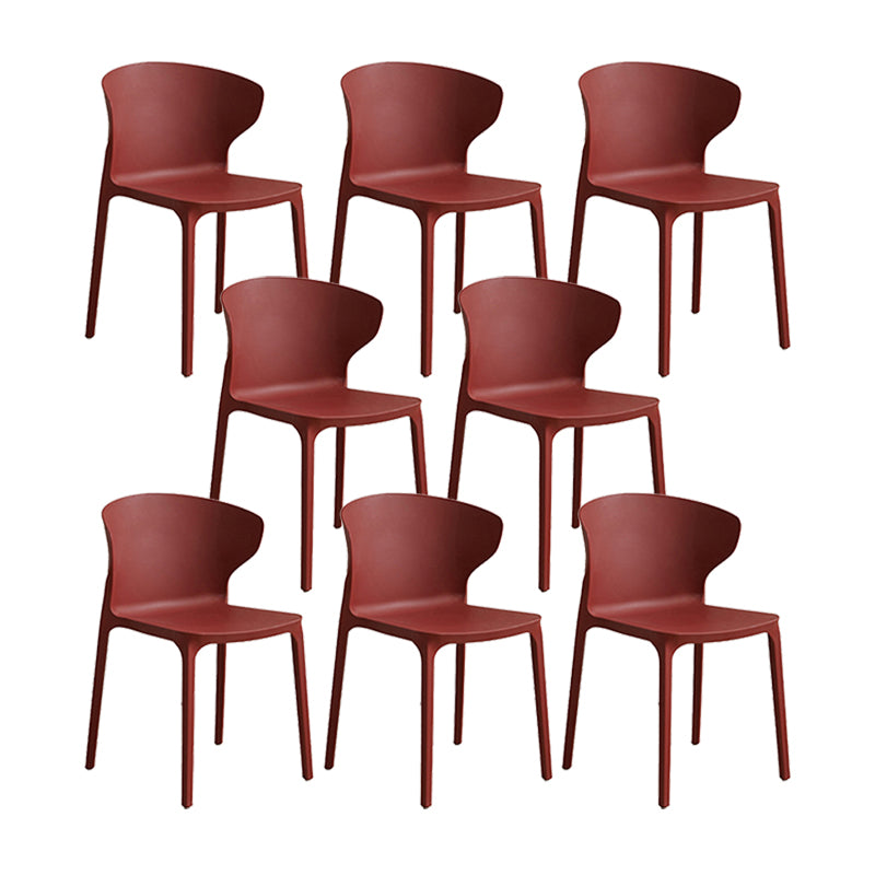 Modern Plastic Indoor-Outdoor Chair Stacking Armles Outdoors Dining Chairs