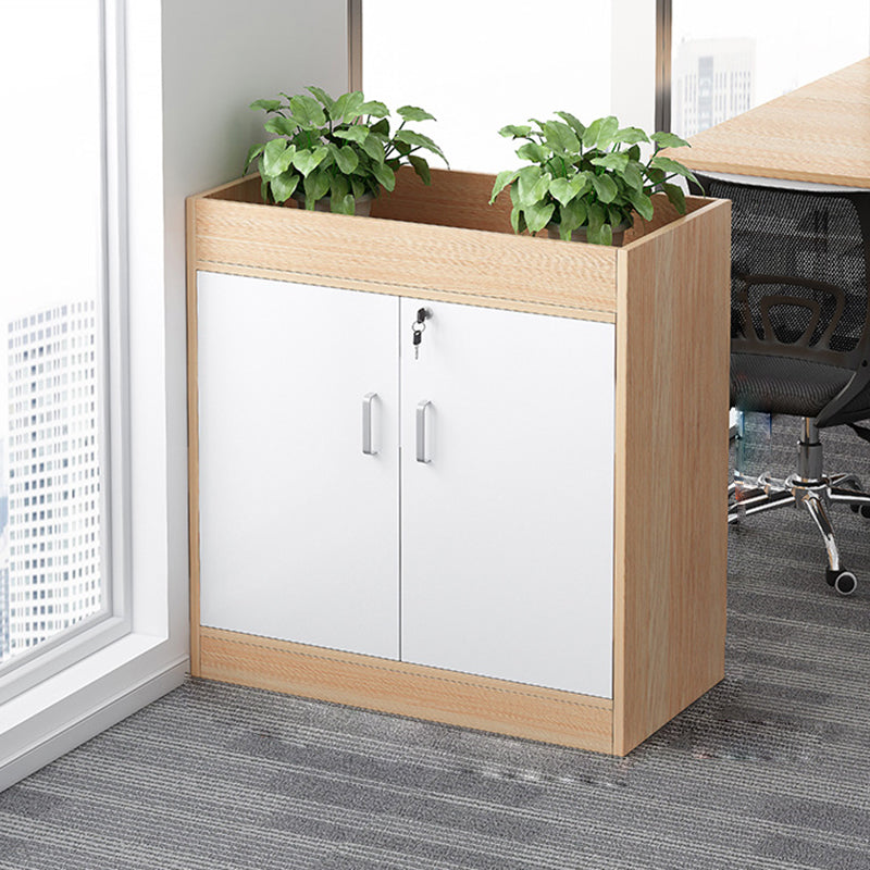 Wood Vertical File Cabinet Modern Storage Shelves File Cabinet with Lock