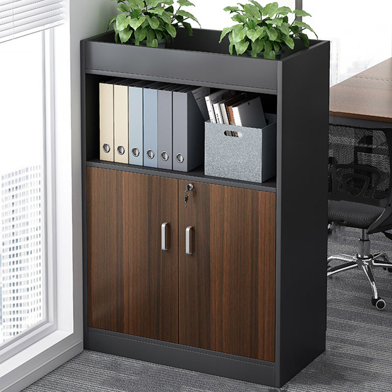 Wood Vertical File Cabinet Modern Storage Shelves File Cabinet with Lock