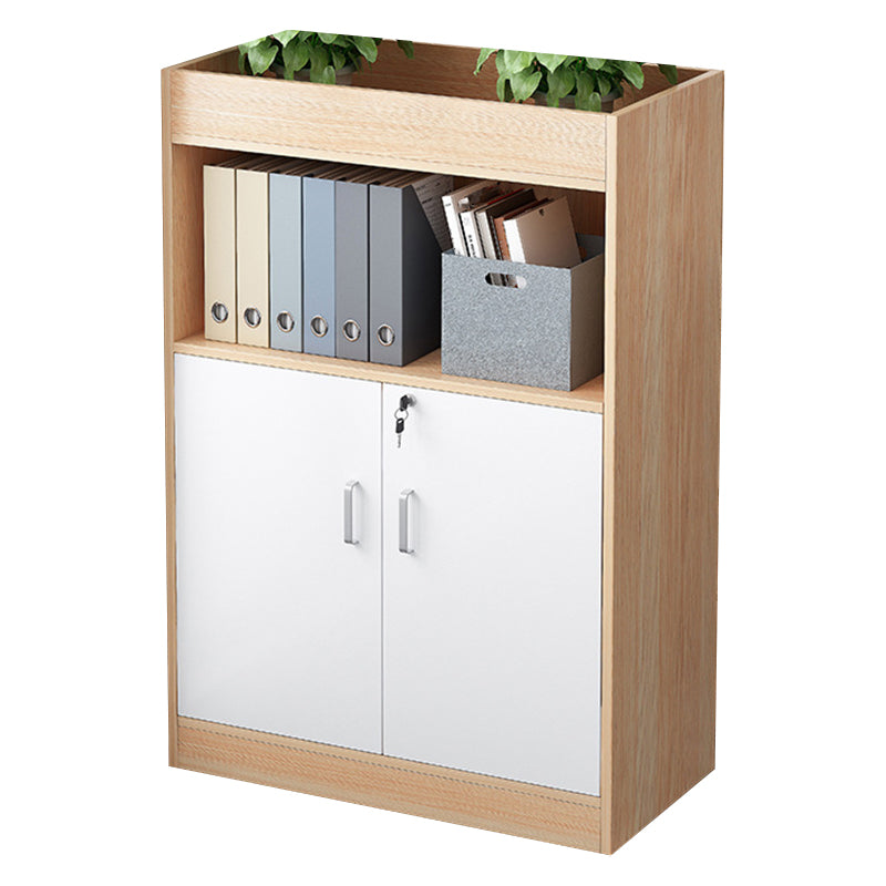 Wood Vertical File Cabinet Modern Storage Shelves File Cabinet with Lock