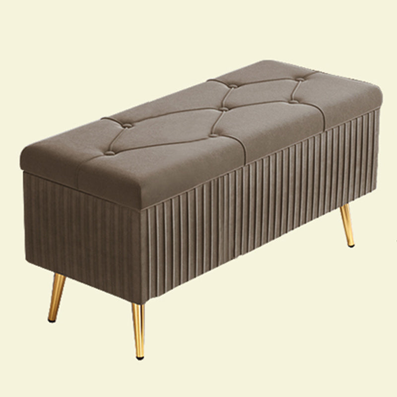 Glam Rectangle Seating Bench Cushioned Backless Entryway and Bedroom Bench