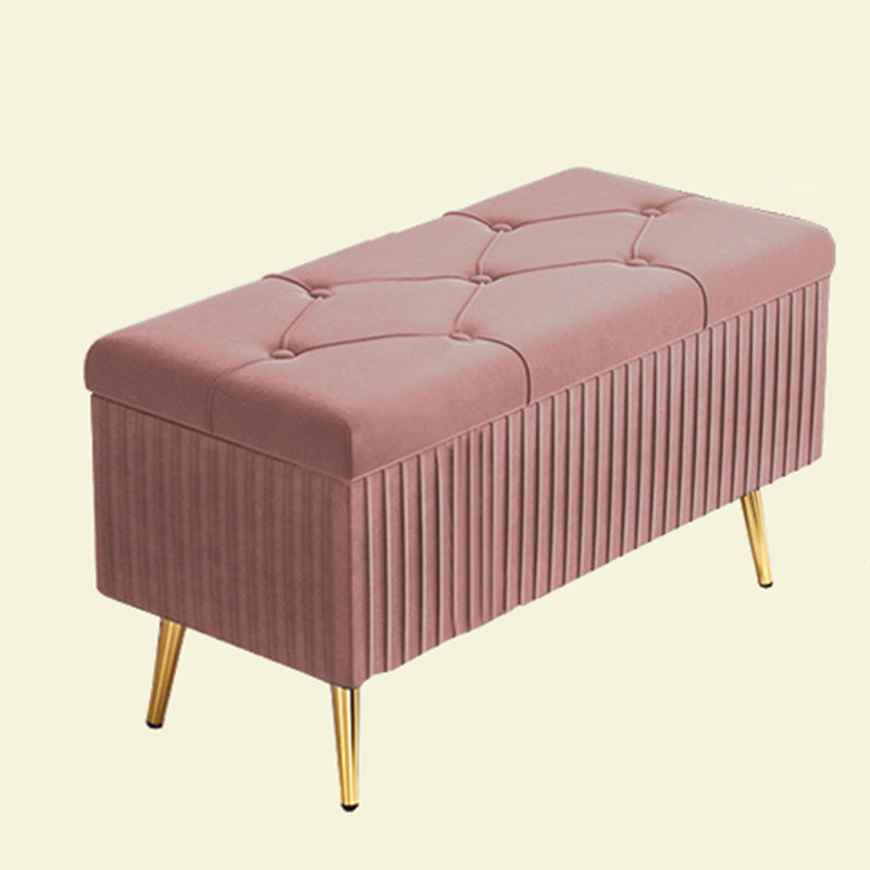 Glam Rectangle Seating Bench Cushioned Backless Entryway and Bedroom Bench