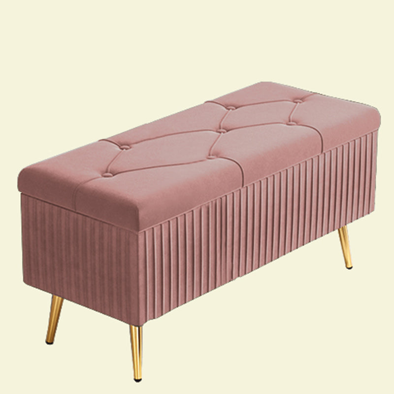 Glam Rectangle Seating Bench Cushioned Backless Entryway and Bedroom Bench