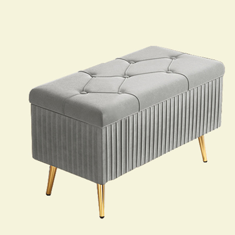 Glam Rectangle Seating Bench Cushioned Backless Entryway and Bedroom Bench