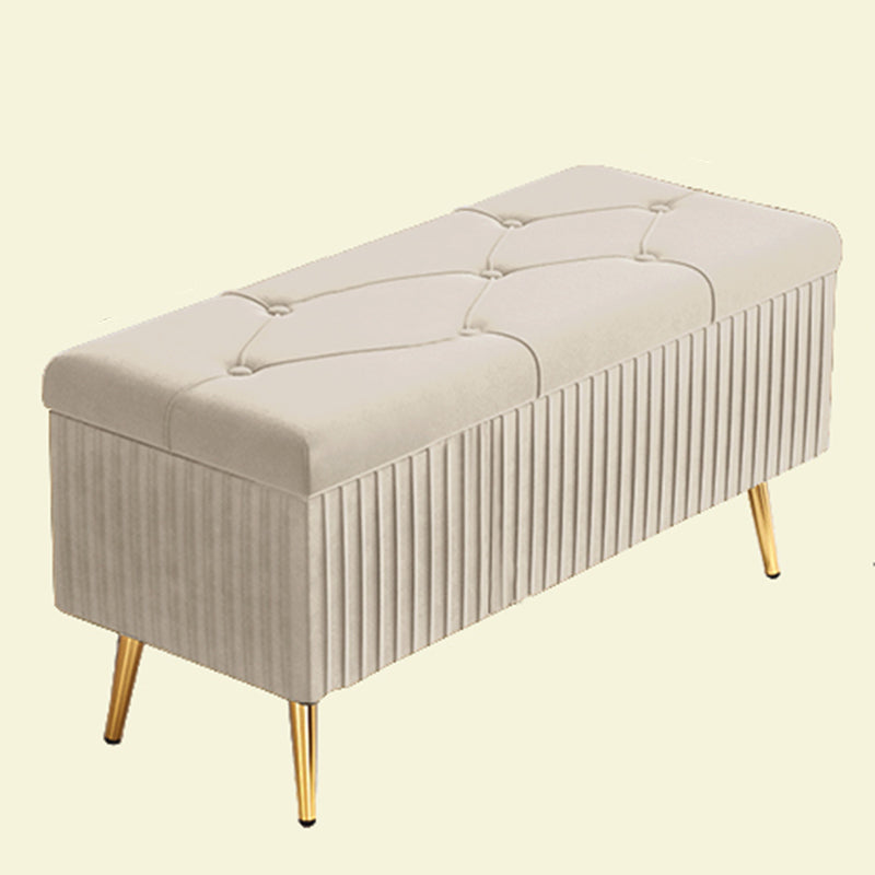 Glam Rectangle Seating Bench Cushioned Backless Entryway and Bedroom Bench