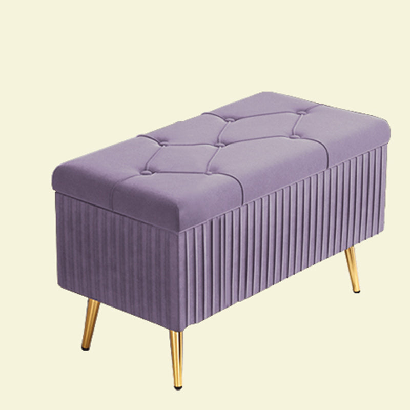 Glam Rectangle Seating Bench Cushioned Backless Entryway and Bedroom Bench