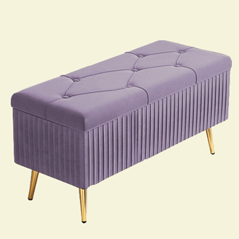 Glam Rectangle Seating Bench Cushioned Backless Entryway and Bedroom Bench