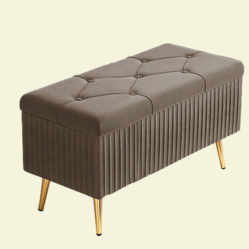 Glam Rectangle Seating Bench Cushioned Backless Entryway and Bedroom Bench