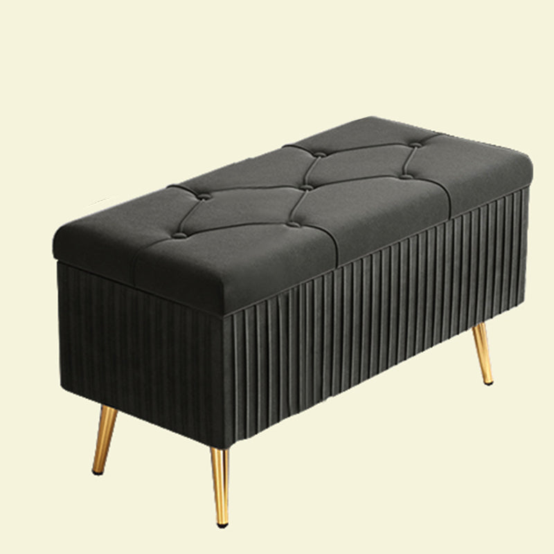 Glam Rectangle Seating Bench Cushioned Backless Entryway and Bedroom Bench