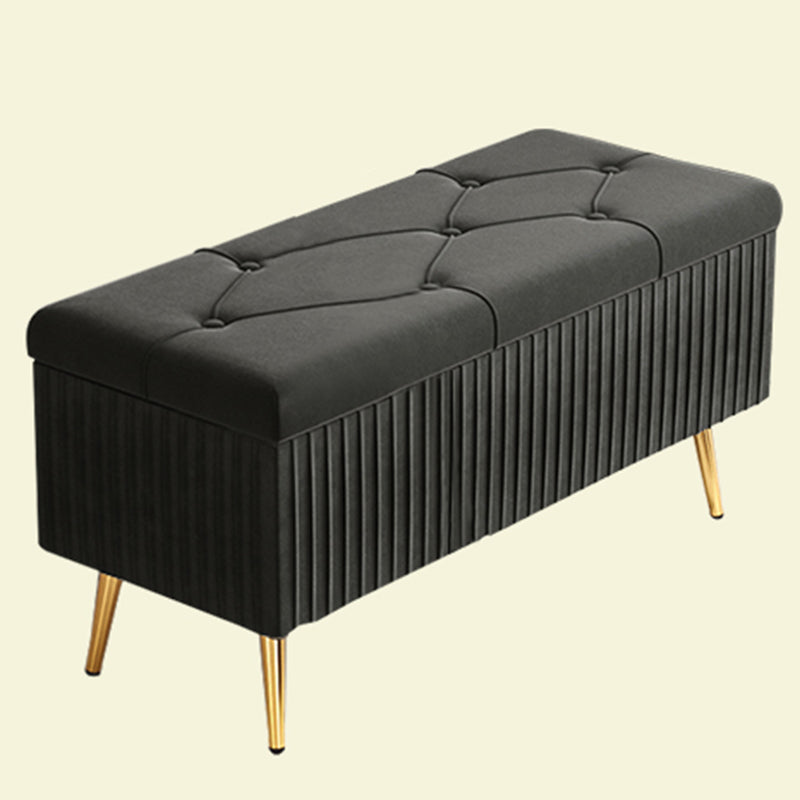 Glam Rectangle Seating Bench Cushioned Backless Entryway and Bedroom Bench