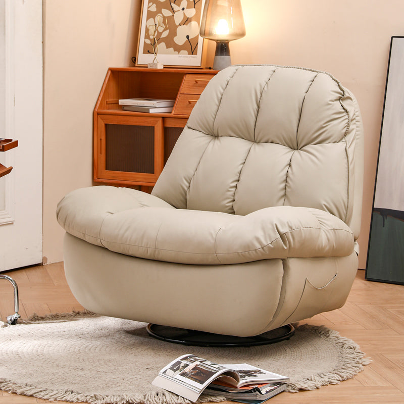 Contemporary Bonded Leather Standard Recliner with Tufted Back