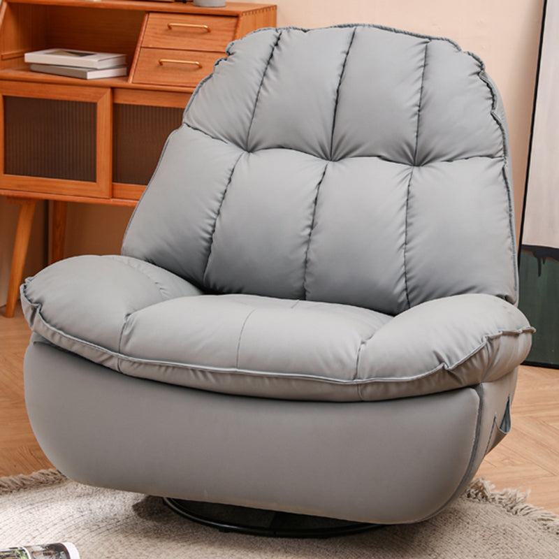 Contemporary Bonded Leather Standard Recliner with Tufted Back