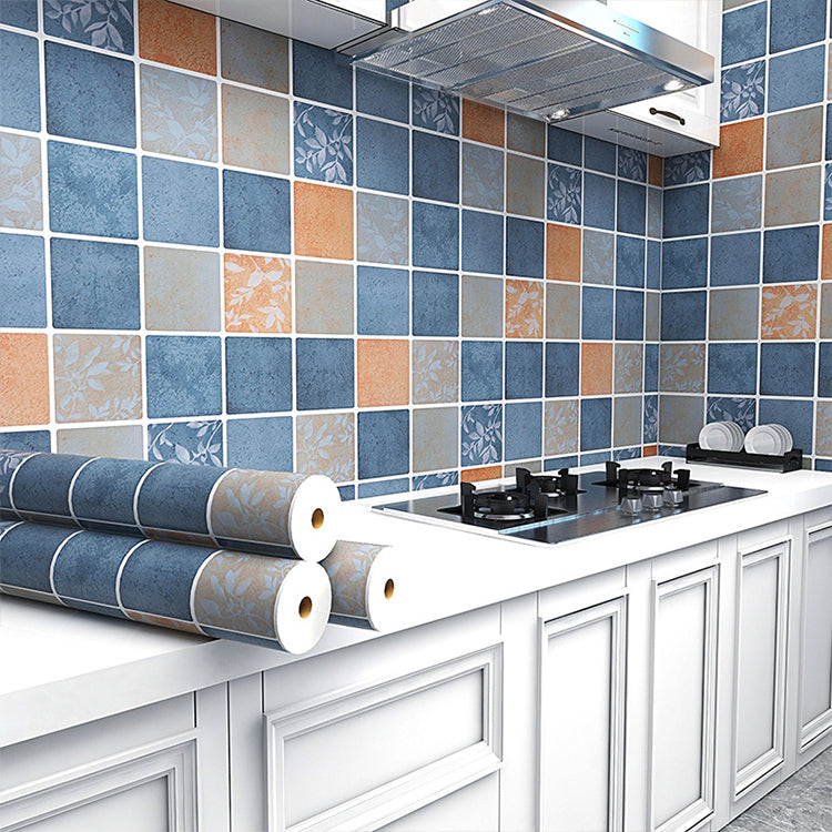 Grid Mosaic Peel & Stick Tile Water-resistant Kitchen Wallpaper