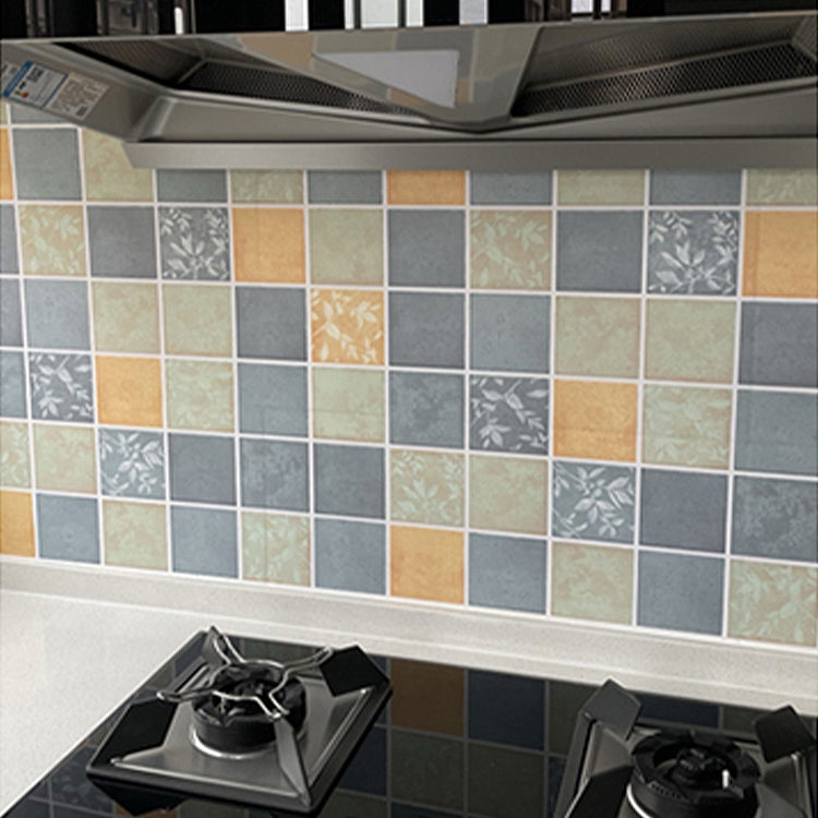 Grid Mosaic Peel & Stick Tile Water-resistant Kitchen Wallpaper