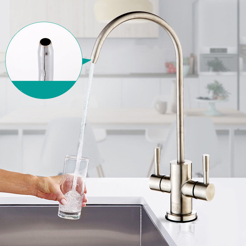 Modern Style Standard Kitchen Faucet Gooseneck 1-Hole Standard Kitchen Faucet