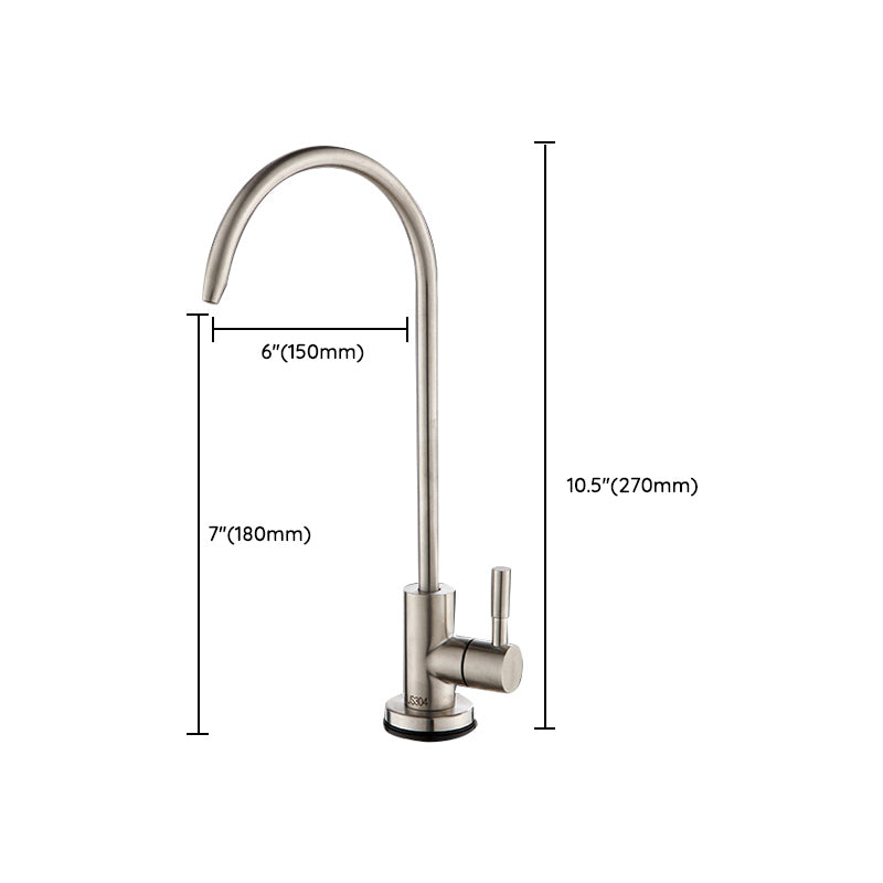 Modern Style Standard Kitchen Faucet Gooseneck 1-Hole Standard Kitchen Faucet