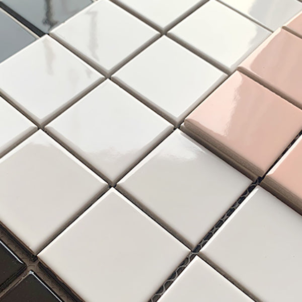 Grid Mosaic Sheet Wall Mixed Material Square Glazed Pressed Floor Tile