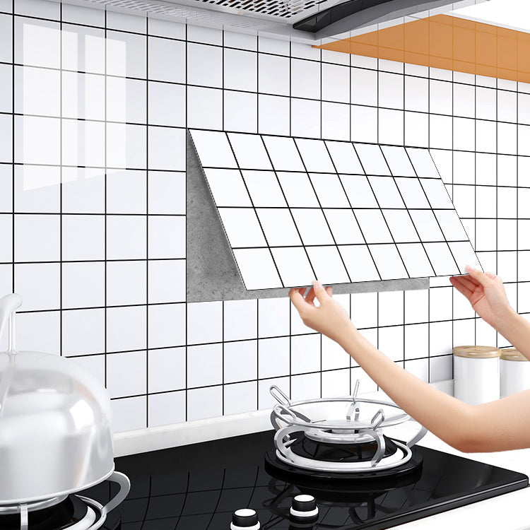 Rectangular Mildew Resistant Tile PVC Singular Peel & Stick Tile for Kitchen