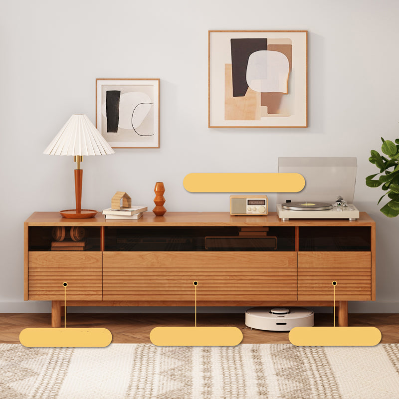 Scandinavian Media Console Wooden TV Console for Living Room