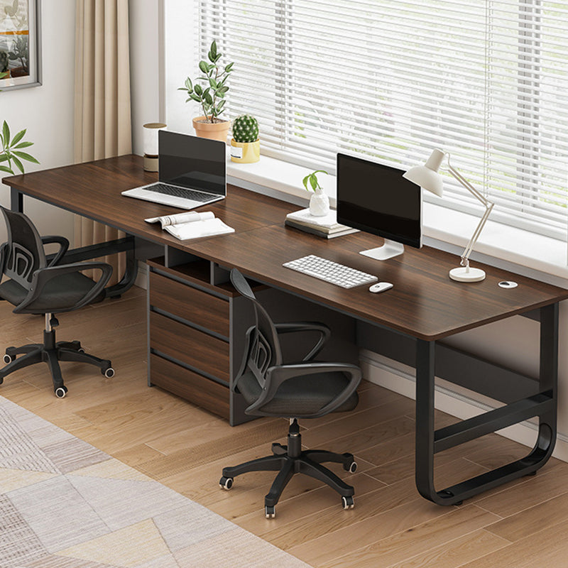 Modern Style Wood Office Desk Rectangular Shape Computer Desk with 2-Legs for Home