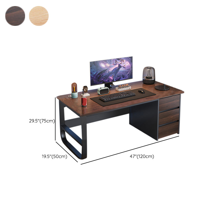 Modern Style Wood Office Desk Rectangular Shape Computer Desk with 2-Legs for Home