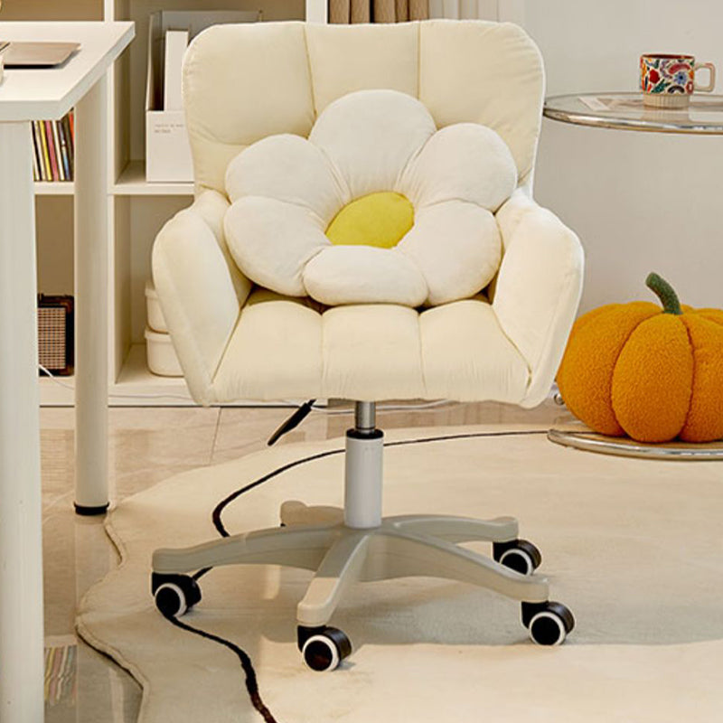 Modern Armless Task Chair Ergonomic Office Chair with Wheels (Pillow not Included)