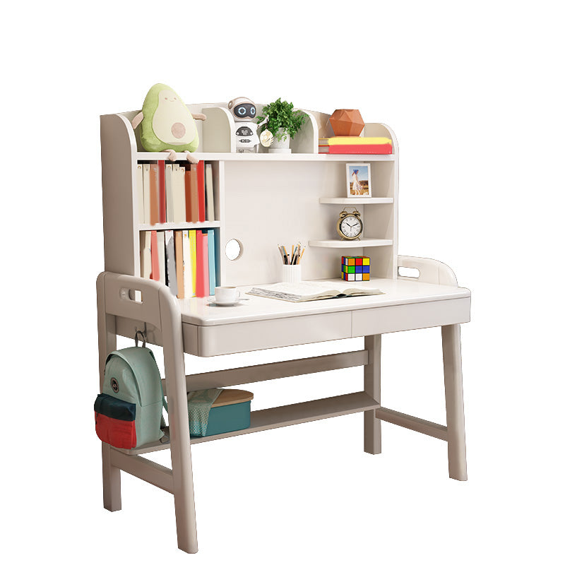 23.6" Width Child Desk Writing Desk with Drawer Solid Wood Kids Desk