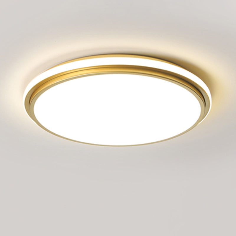 Minimalism Ceiling Light Fixture Gold LED Flush Mount for Bedroom