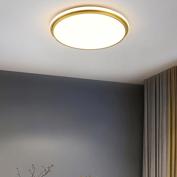 Minimalism Ceiling Light Fixture Gold LED Flush Mount for Bedroom