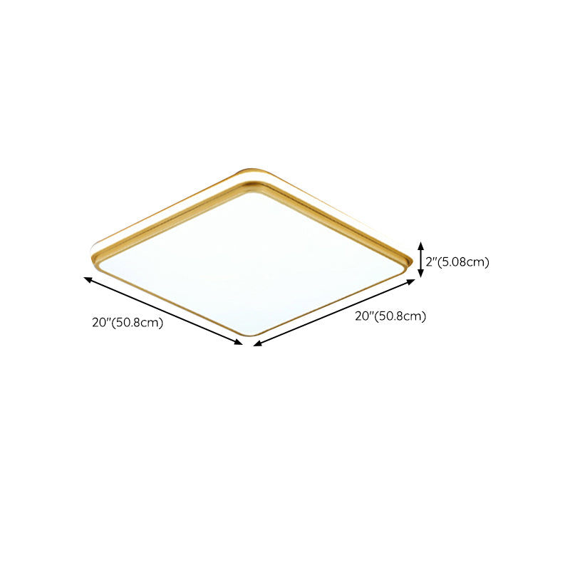 Minimalism Ceiling Light Fixture Gold LED Flush Mount for Bedroom