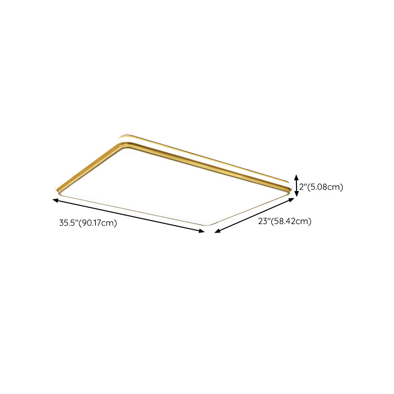 Minimalism Ceiling Light Fixture Gold LED Flush Mount for Bedroom