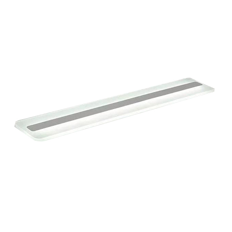 Metal Linear Flush Mount Fixture Modern Flush Light Fixture in Silver