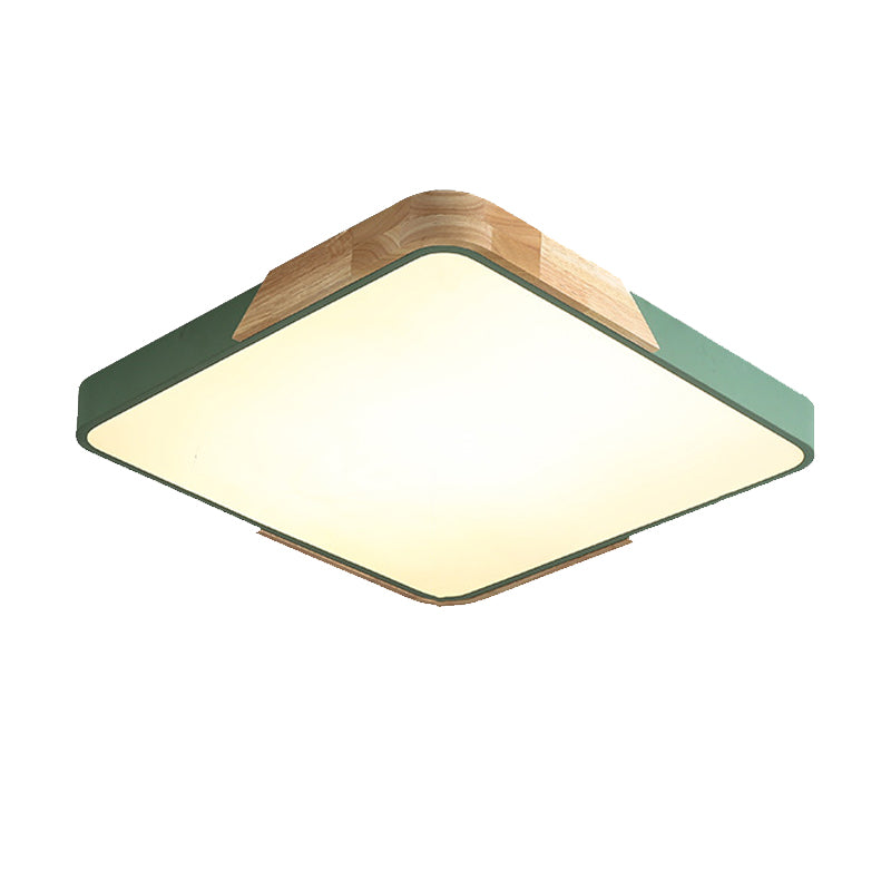 Square Flush Mount Fixture Contemporary Metal 1 Light Flush Light