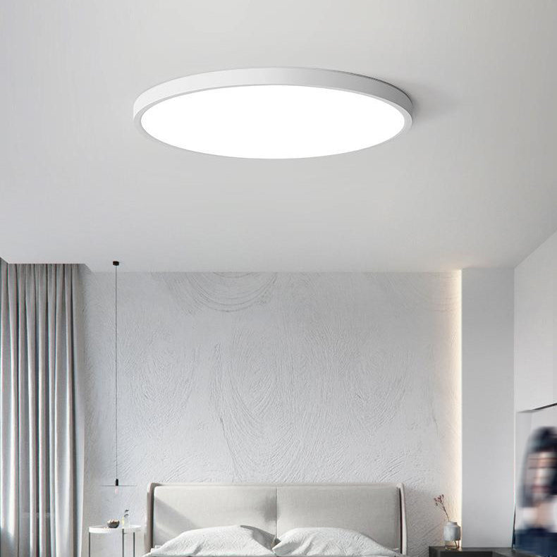 Modern Metal Flush Mount Circle Shape Ceiling Light with Plastic Shade for Study