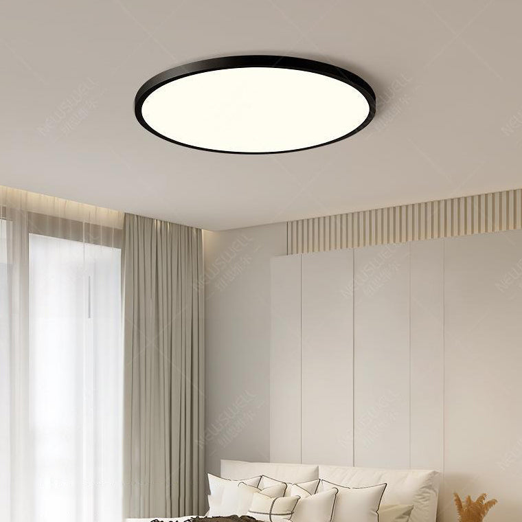 Modern Metal Flush Mount Circle Shape Ceiling Light with Plastic Shade for Study