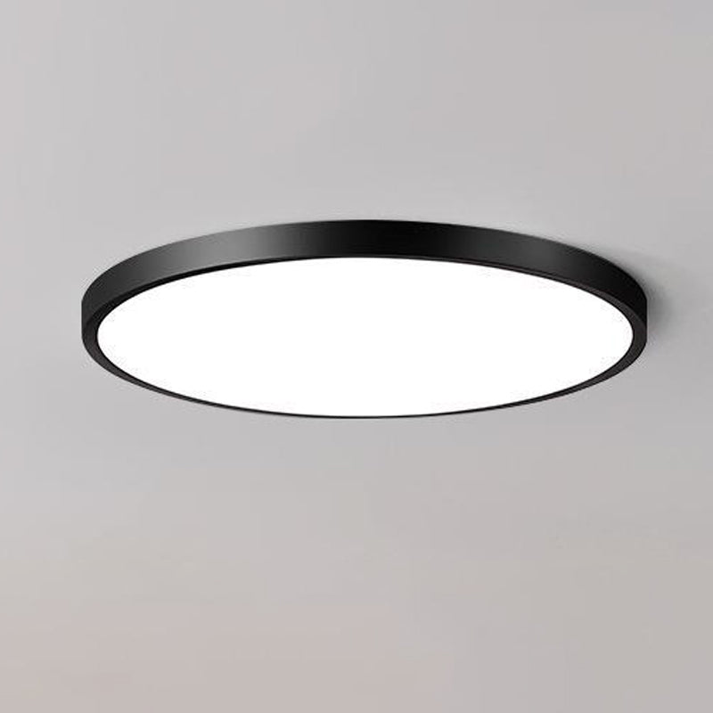 Modern Metal Flush Mount Circle Shape Ceiling Light with Plastic Shade for Study