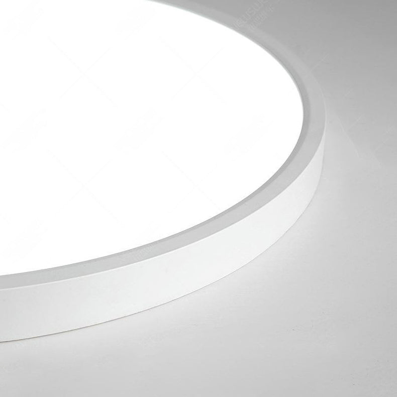 Modern Metal Flush Mount Circle Shape Ceiling Light with Plastic Shade for Study