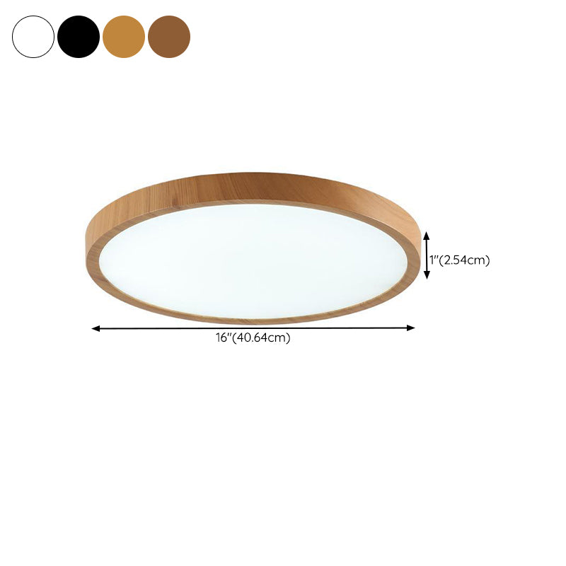 Modern Metal Flush Mount Circle Shape Ceiling Light with Plastic Shade for Study