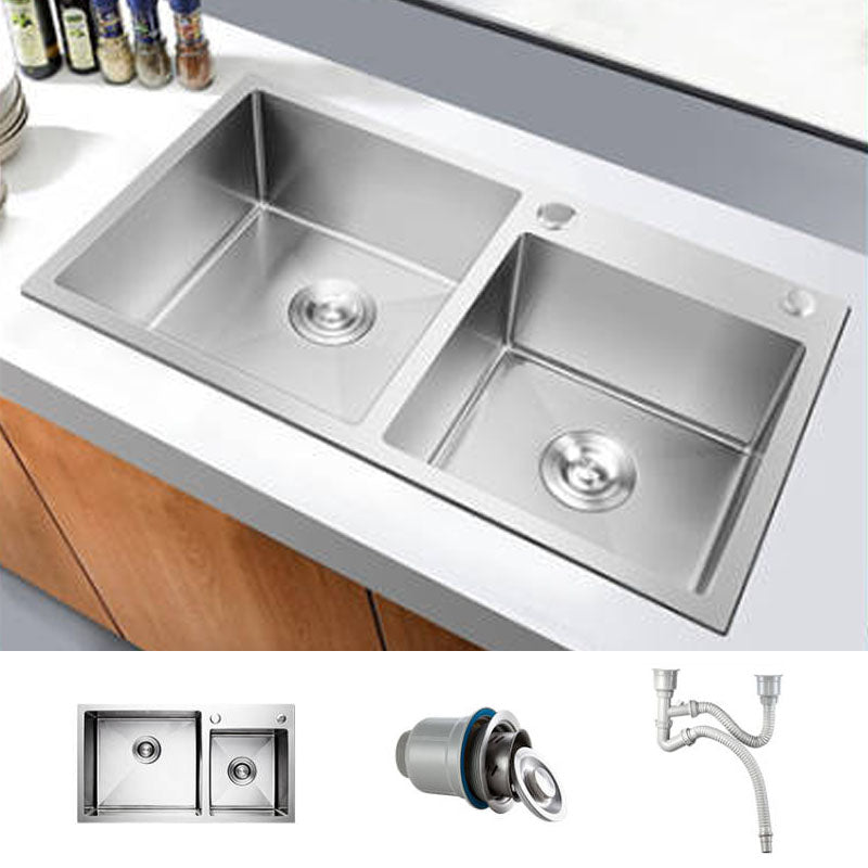 Modern Kitchen Bar Sink Stainless Steel with Basket Strainer Kitchen Sink