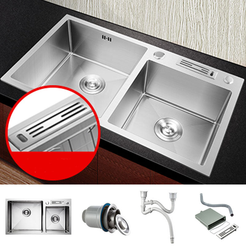 Modern Kitchen Bar Sink Stainless Steel with Basket Strainer Kitchen Sink