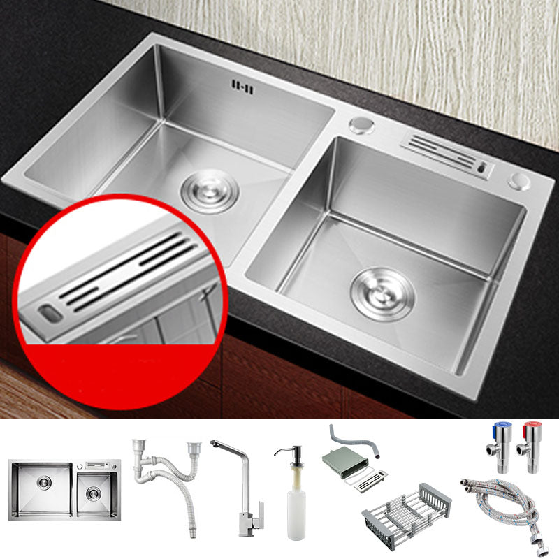 Modern Kitchen Bar Sink Stainless Steel with Basket Strainer Kitchen Sink