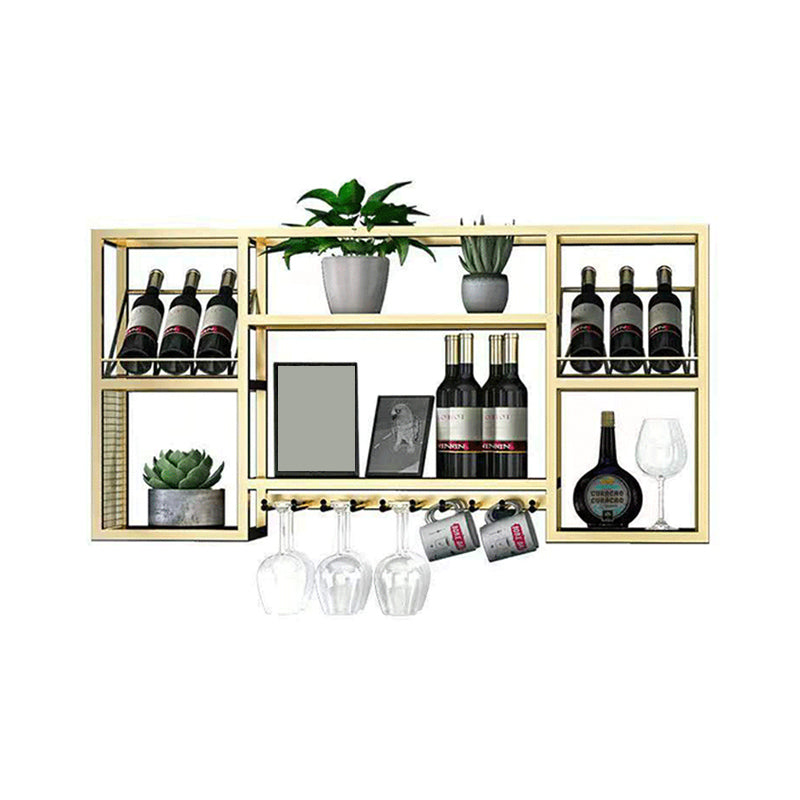 Modern Simple Wine Rack Iron Shelf Wall Mounted Wine Rack for Kitchen