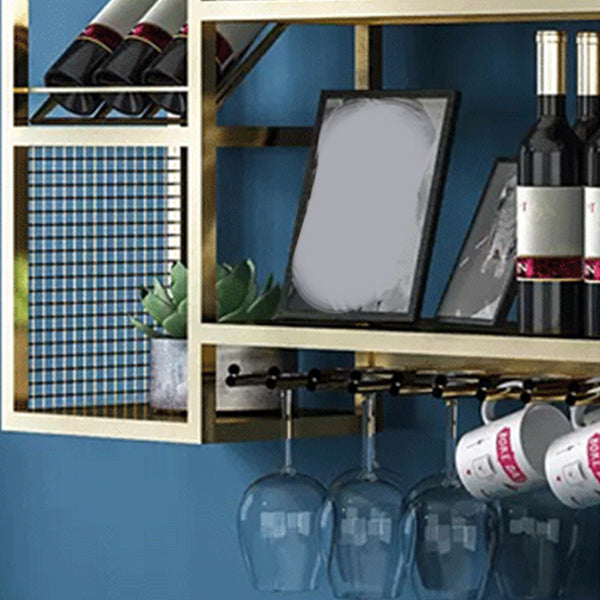 Modern Simple Wine Rack Iron Shelf Wall Mounted Wine Rack for Kitchen