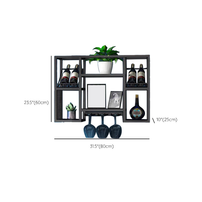 Modern Simple Wine Rack Iron Shelf Wall Mounted Wine Rack for Kitchen