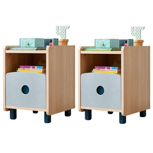 Modern Kids Nightstand Wood Kids Bedside Table with Open Cubby