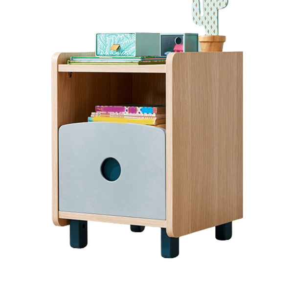 Modern Kids Nightstand Wood Kids Bedside Table with Open Cubby